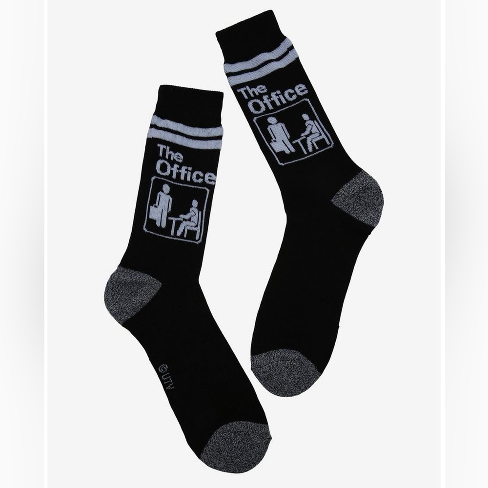 The Office Logo Black Crew Socks